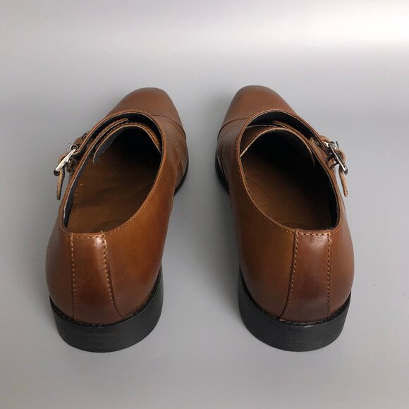 Like New Men's Brown Double Monkstrap Leather Dress Shoes - Picture 7 of 8